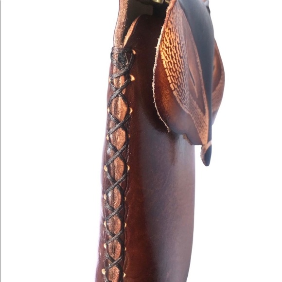 New! USA MADE GENUINE LEATHER HANDMADE HANDCRAFTED FOX CELL Crossbody PHONE BAG - Picture 6 of 8